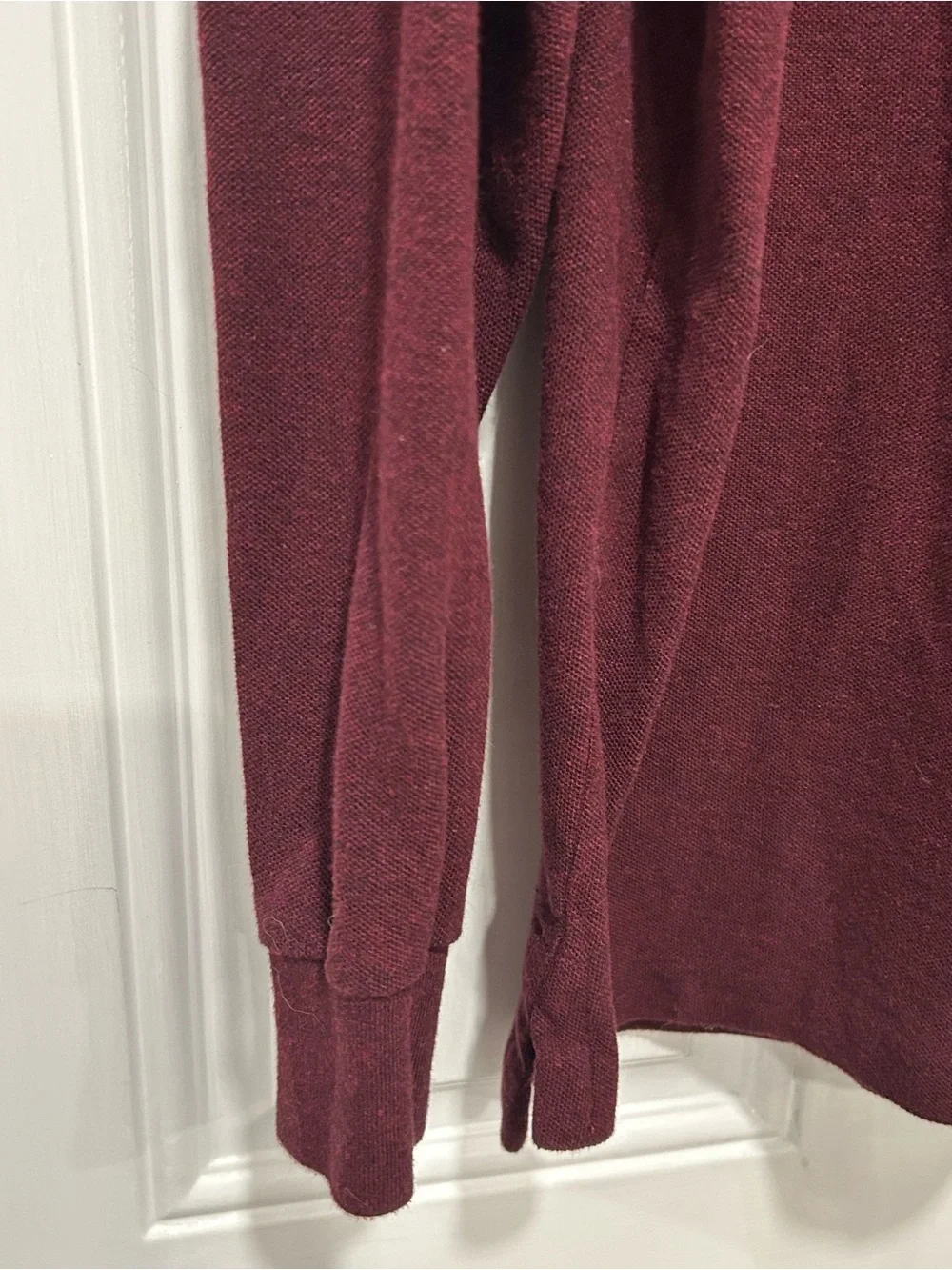Polo Ralph Lauren Men’s Classic Fit Long Sleeve Mesh Polo Maroon Preppy Medium